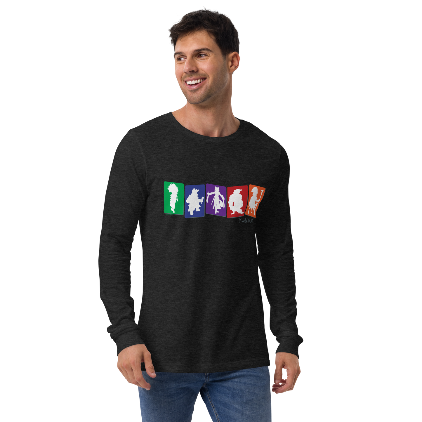 Pirate101-Class-Banner-Icon-Unisex-Graphic-Long-Sleeve-Shirt2-witchdoctor-privateer-swashbuckler-musketeer-buccaneer