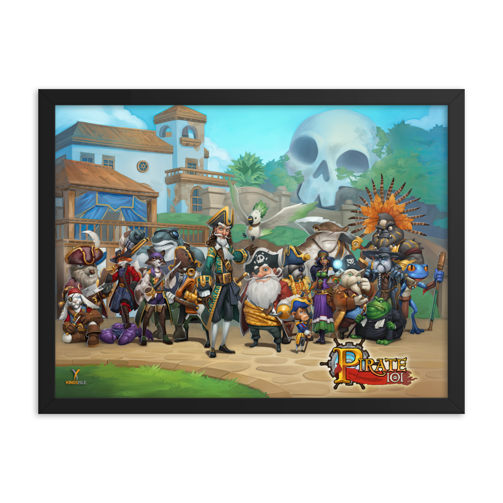 Pirate101-Skull-Island-Poster-18x24-Matte-paper-poster-framed