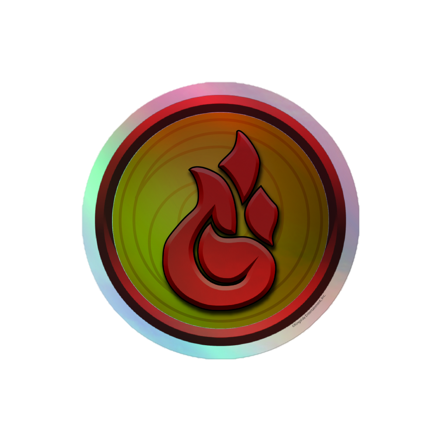 Wizard101-Fire-School-Symbol-Holographic-Sticker-vinyl