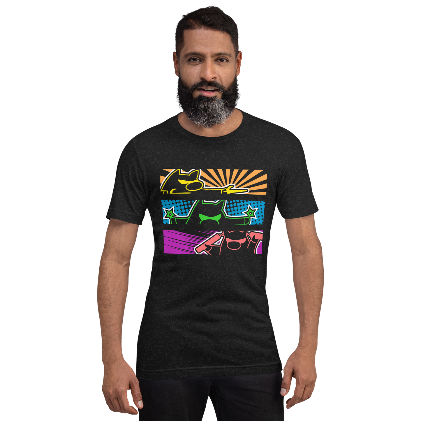 Wizard101-Ninja-Pig-Unisex-Graphic-Shirt3-black-heather-short-sleeve
