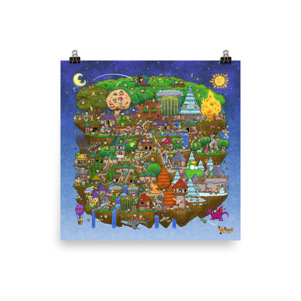 Wizard101-Wizard-City-Doodle-Poster-18x24-Matte-paper-poster
