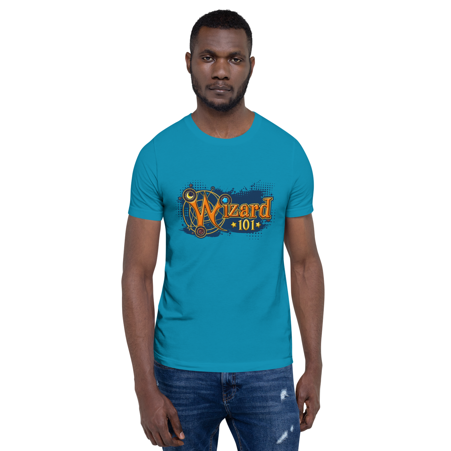 Wizard101-Wizard-Logo-Grunge-Unisex-Graphic-Shirt3-aqua-short-sleeve