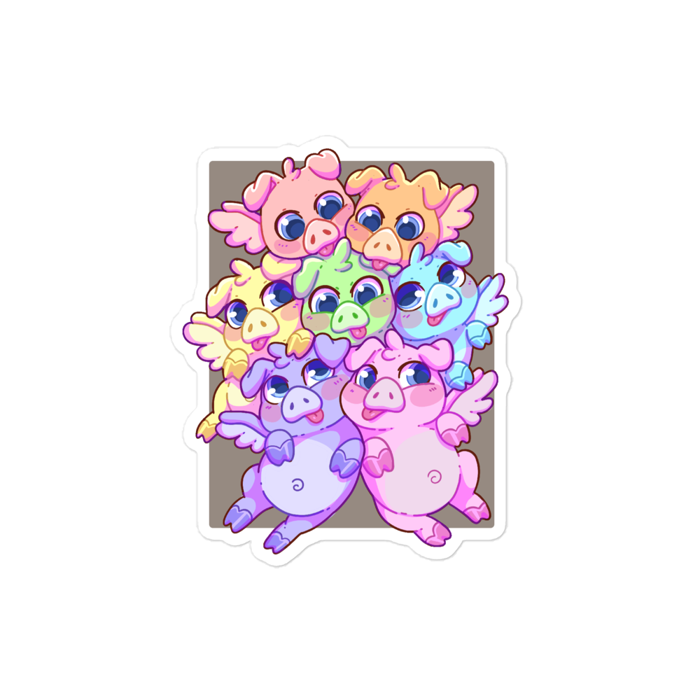 Wizard101 Rainbow of Piggles Pride Sticker
