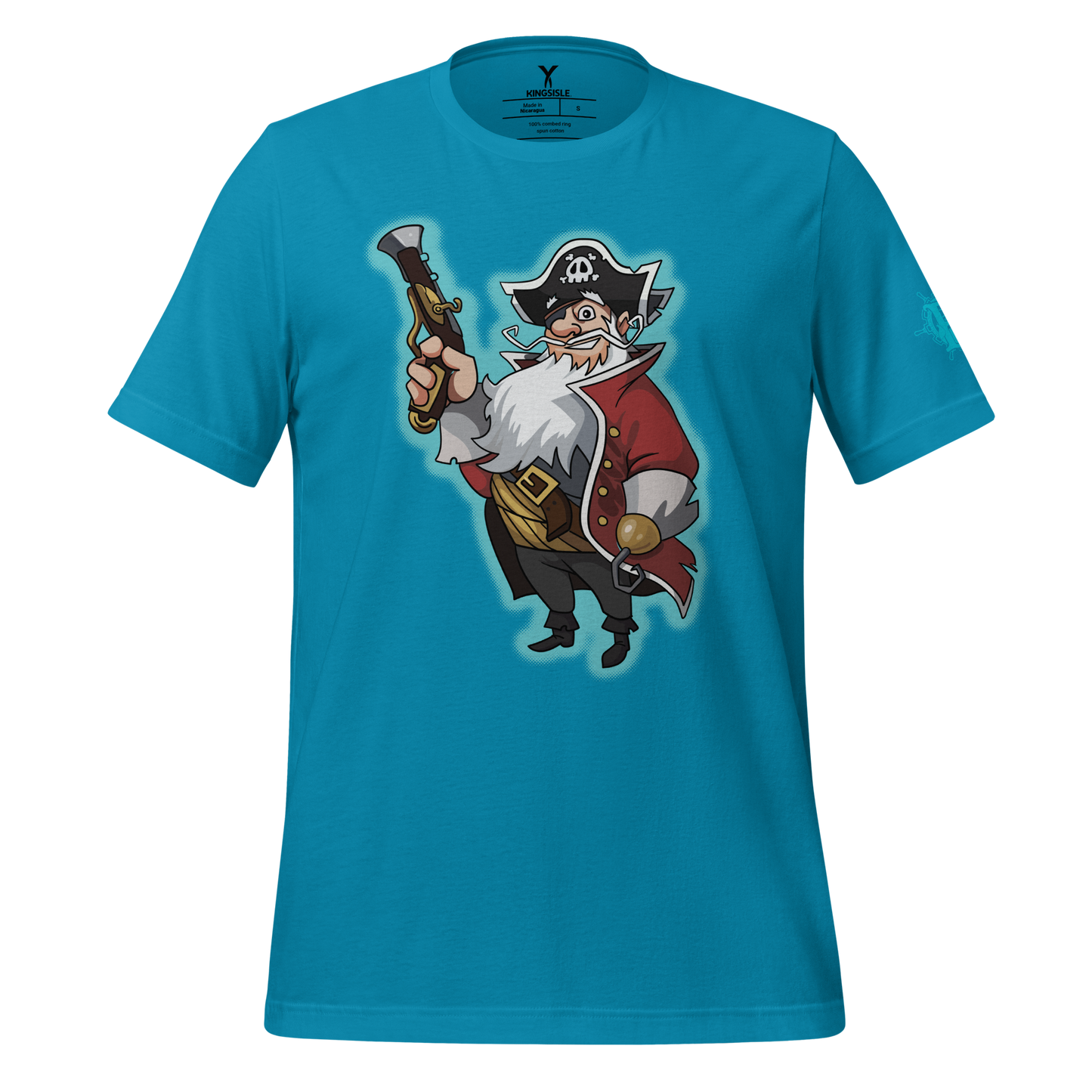 Pirate101-Boochbeard-Unisex-Graphic-Shirt-aqua-short-sleeve