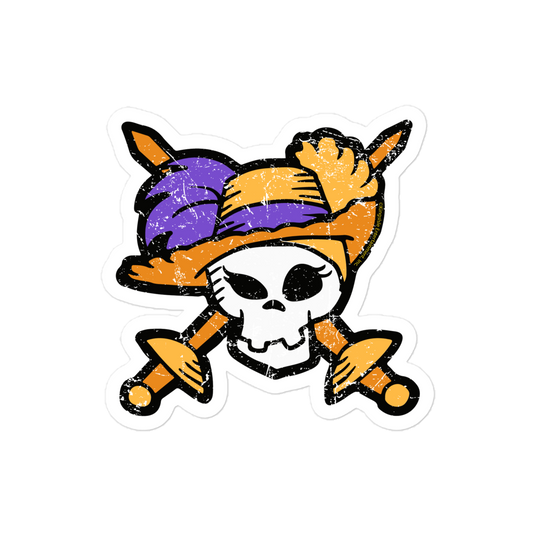 Pirate101-Worn-Swashbuckler-Female-Skull-Sticker-vinyl