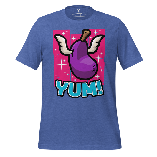 Pirate101-Yum-Unisex-Graphic-Shirt-fruit-short-sleeve-heather-royal