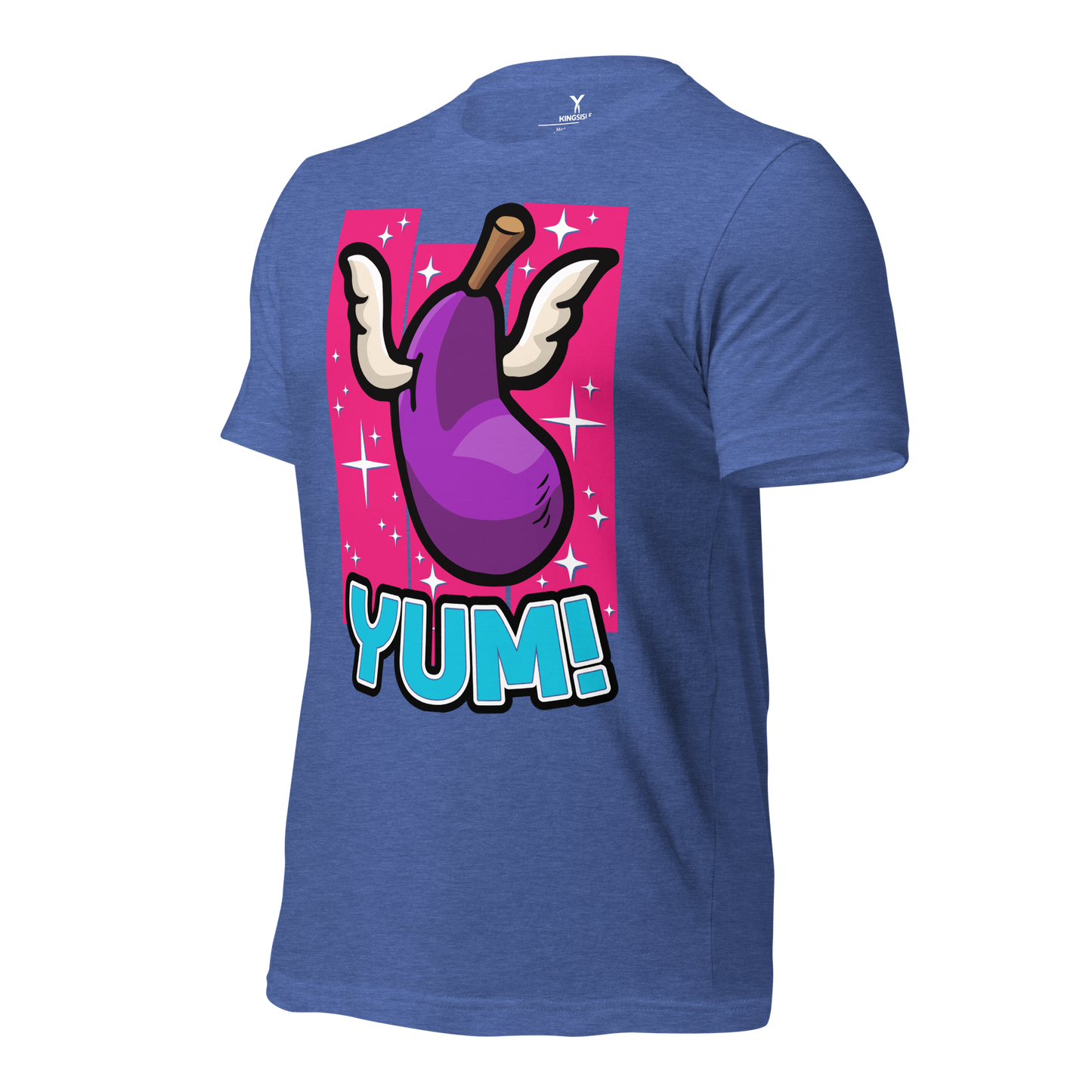 Pirate101-Yum-Unisex-Graphic-Shirt3-fruit-short-sleeve-heather-royal