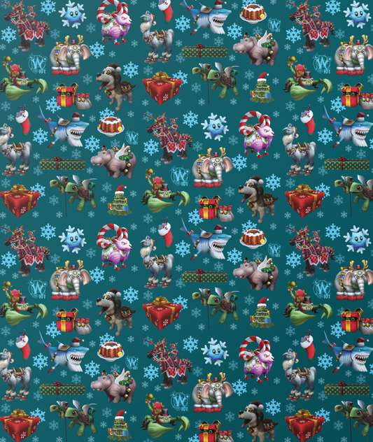 Wizard101 Creatures of Yuletide Wrapping Paper