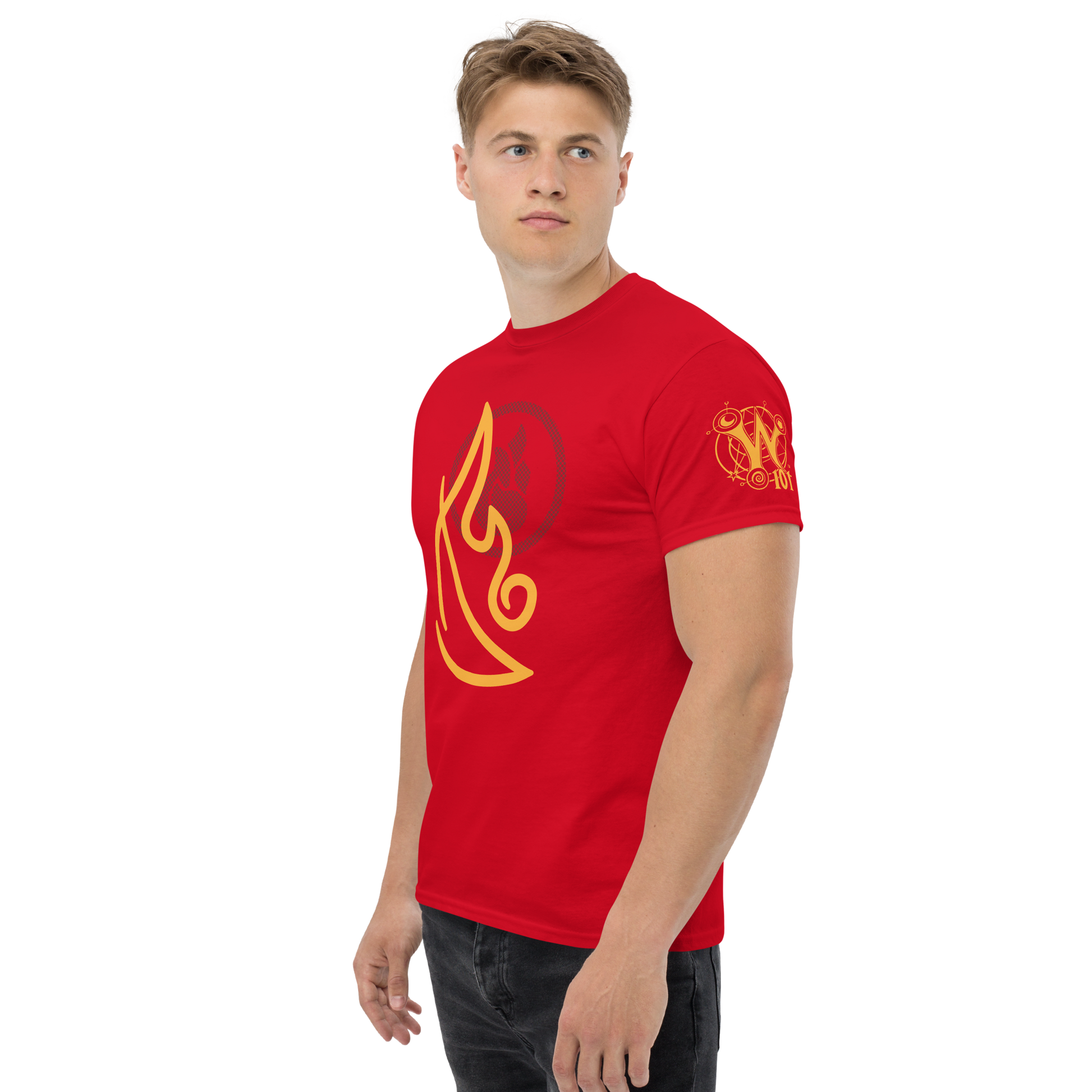 Wizard101-Fire-school-Icon-Unisex-Graphic-Shirt4-red-short-sleeve