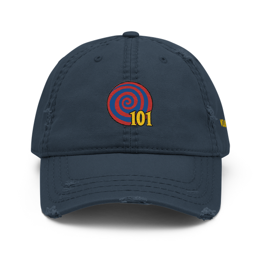 Wizard101-Spiral-Distressed-Dad-Hat-embroiderred-navy-front