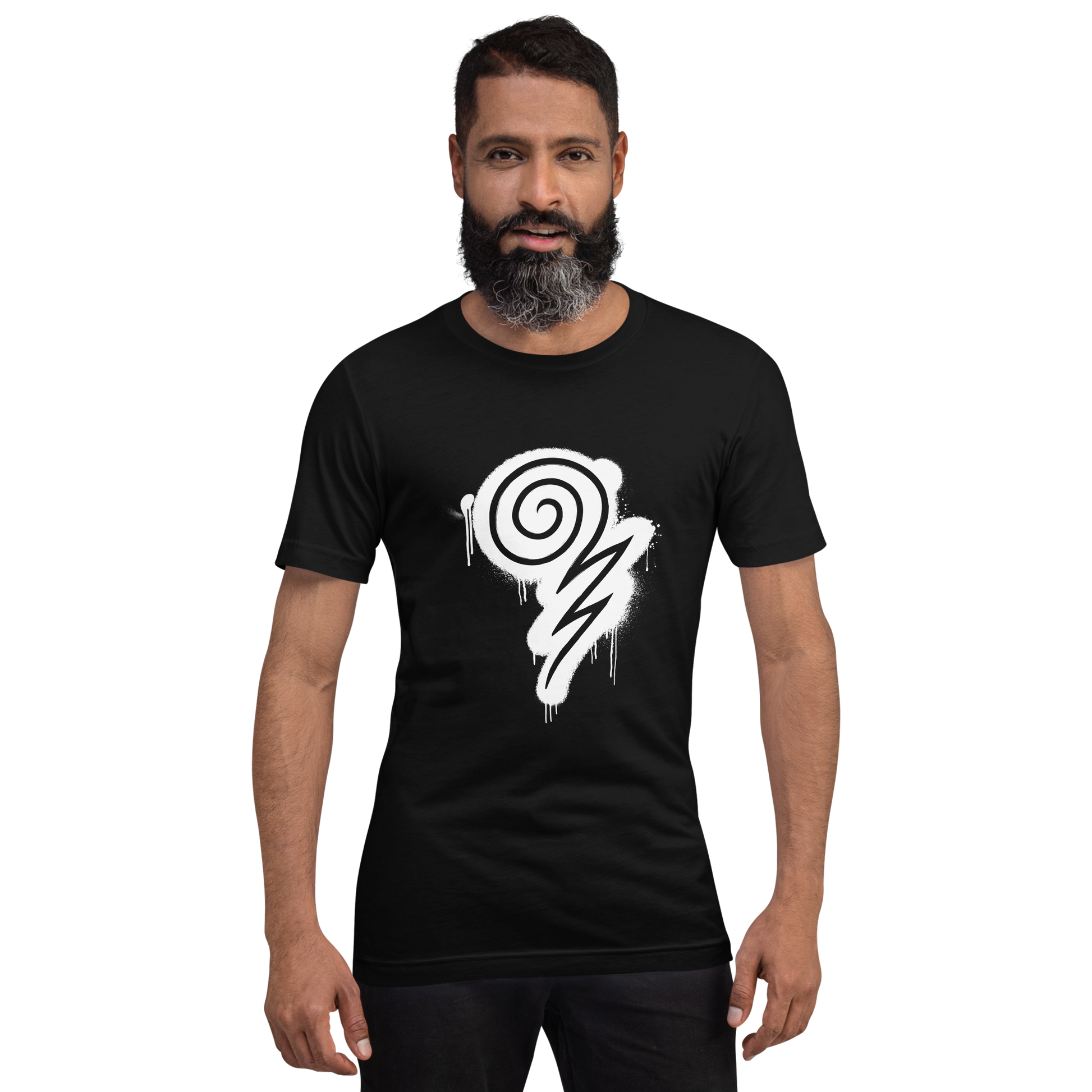 Wizard101-Wizard-SprayPaint-Logo-Unisex-Graphic-Shirt-Storm2-short-sleeve-black