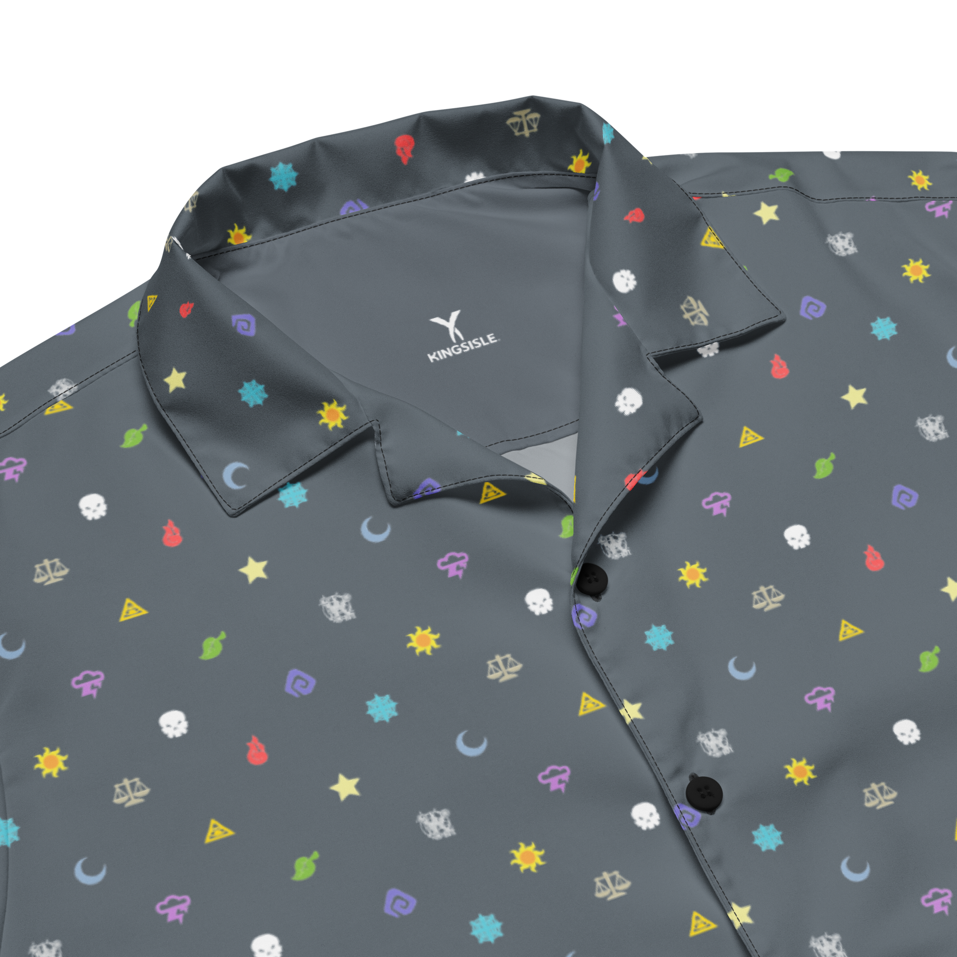 Wizard101-Wizard-Tiny-School-Symbols-all-over-print-unisex-button-shirt6-short-sleeve