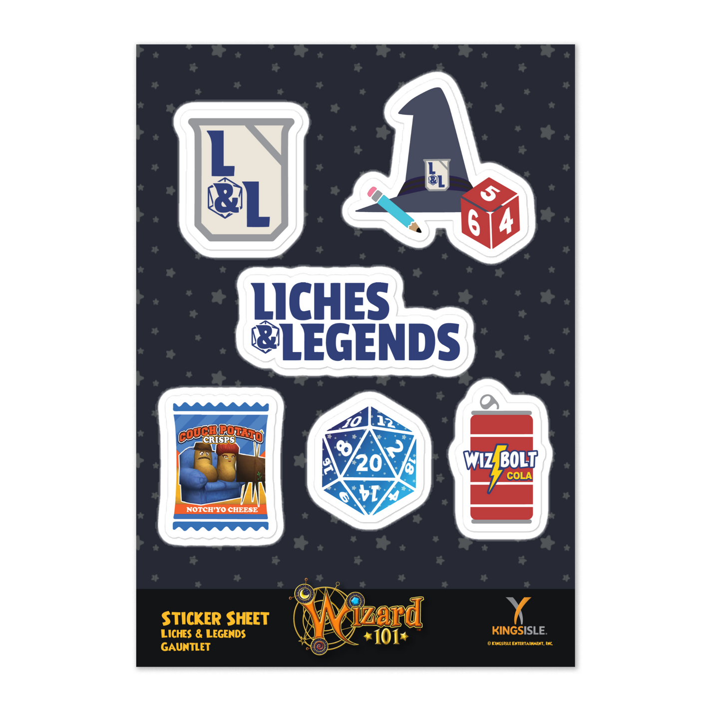 Wizard101 Liches & Legends Sticker Sheet KingsIsle Store